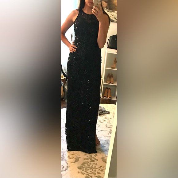 Aidan Mattox Lace & Sequin Floor Length Gown - Picture 7 of 7